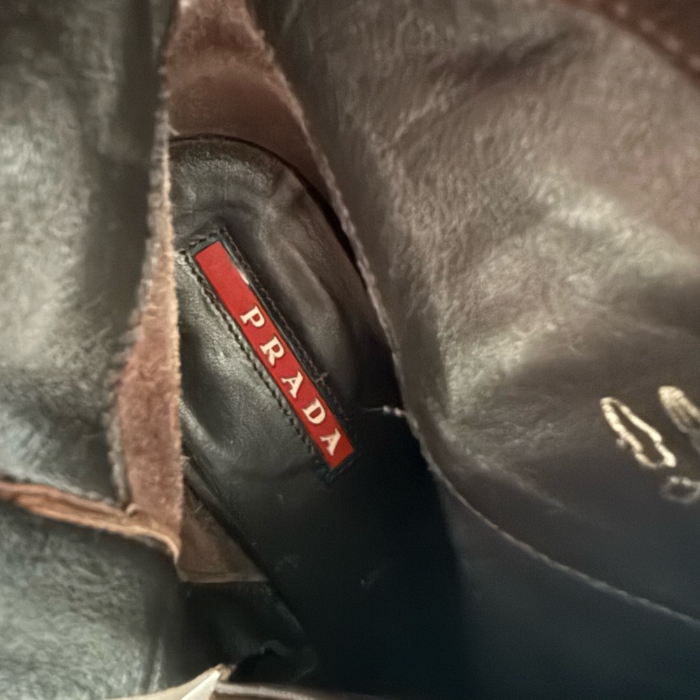 PRADA Brown Suede Wedge Boot - Picture 5 of 5